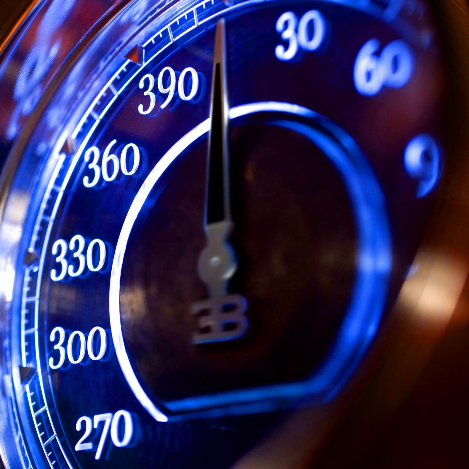 A close up of a clock with a blue light on it (bd, hu)