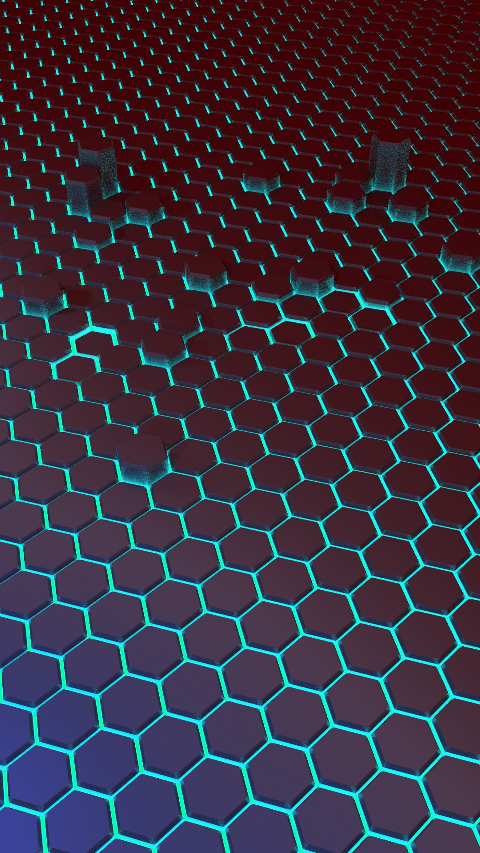 A close up of a computer keyboard on a blue and black surface (colorful, hex, modern, pattern, smooth)