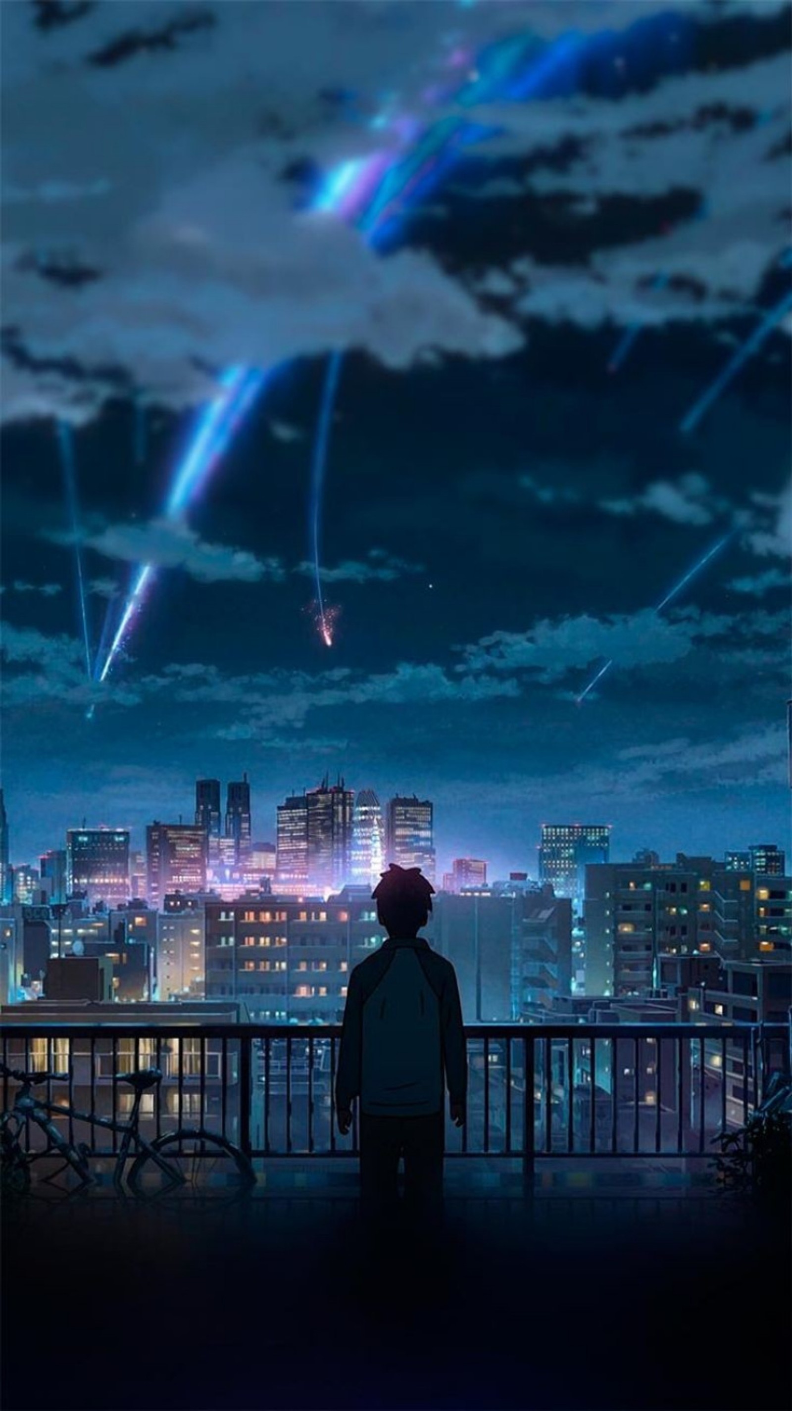 Anime, noite, cidade, paisagem urbana, paisagem urbana, paisagem urbana, cidade (céu, desenho, fundo, hd, silueta)