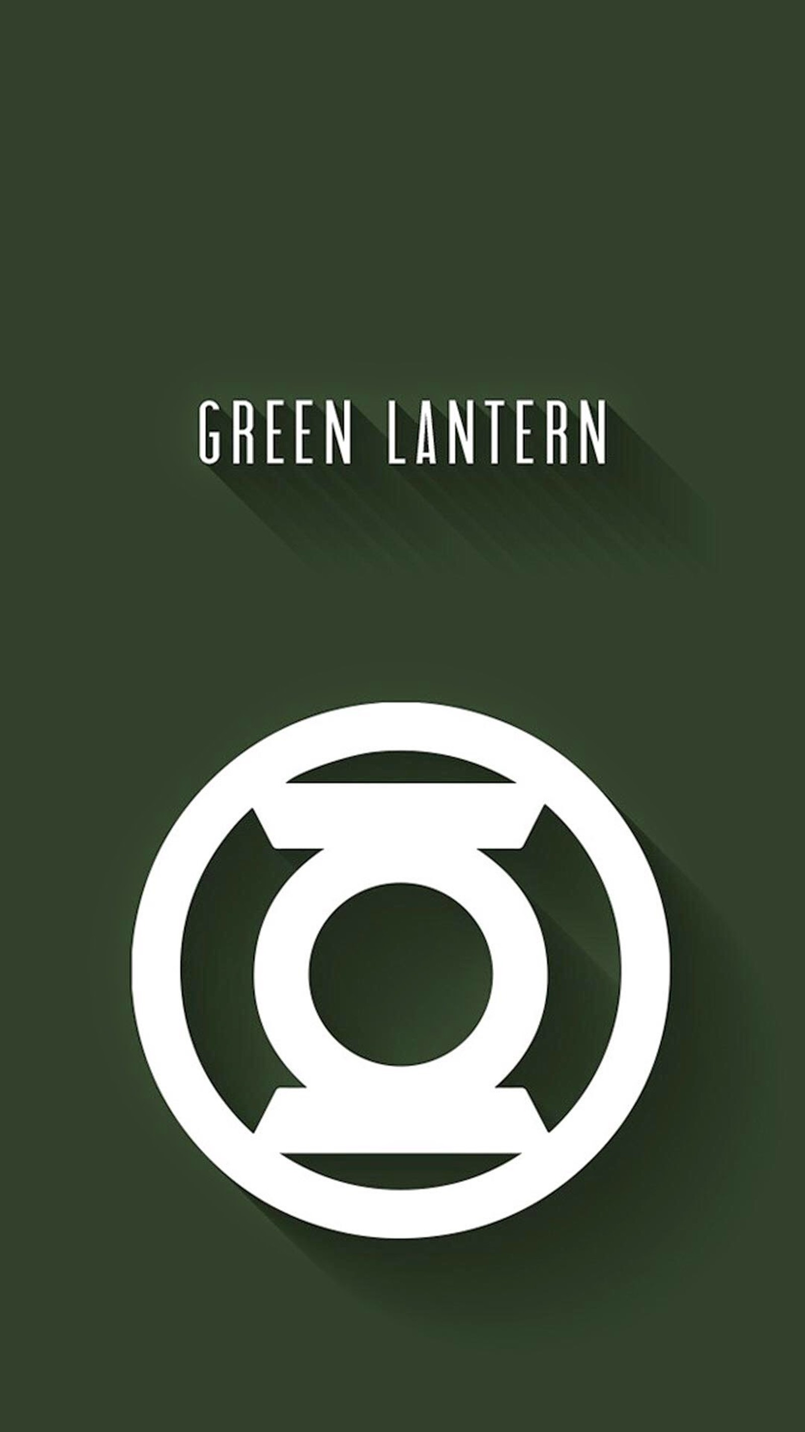 A green lantern logo on a green background with a shadow (cartoon, green lantern, superhero)