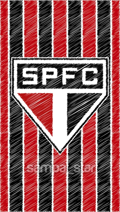 Logo del SPFC en fondo rayado - Fútbol de São Paulo