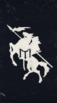 Silhouette of a warrior on horseback, symbolizing strength and heritage, inspired by 'Diriliş: Ertuğrul'