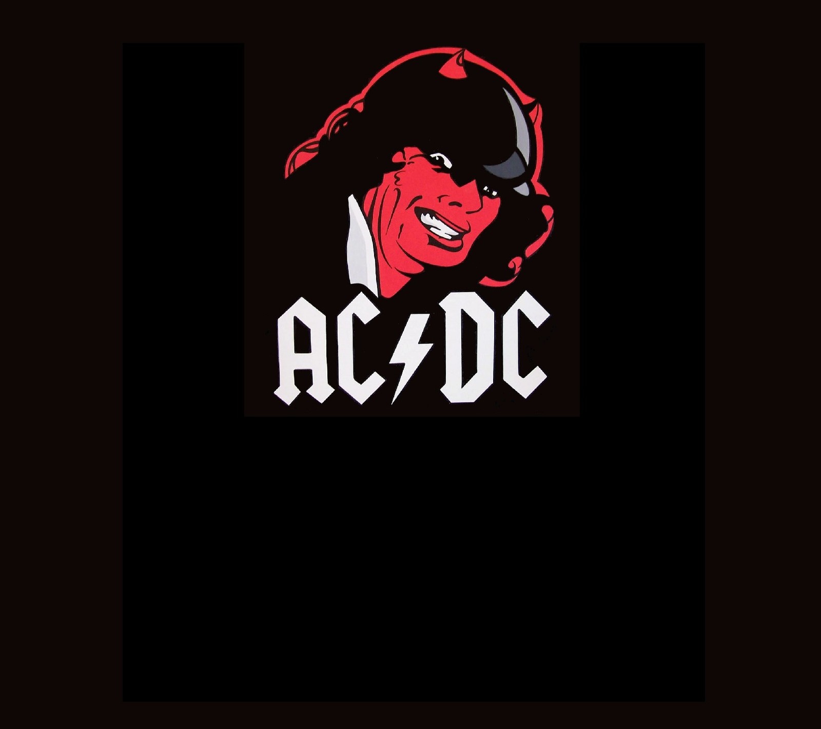 Un gros plan d'un logo avec un diable dessus (climatisation, acdc, antéchrist, anti christ, enfants)