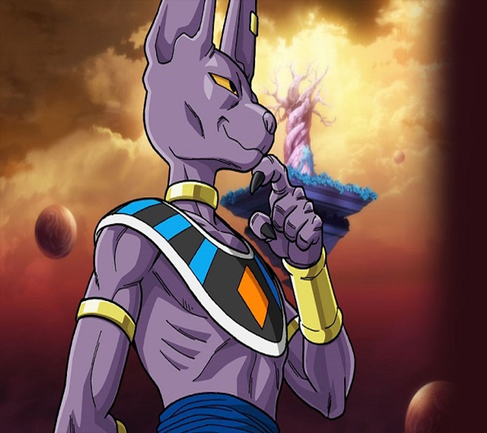 Téléchargez le fond d'écran anime, balle, bataille, beerus, dbz