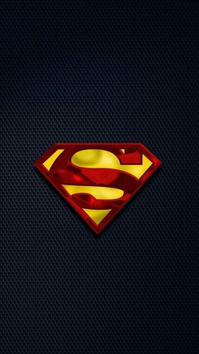 Superman-Logo mit Kohlenstofftextur-Hintergrund