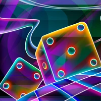 Design de dados 3D abstrato com brilho neon