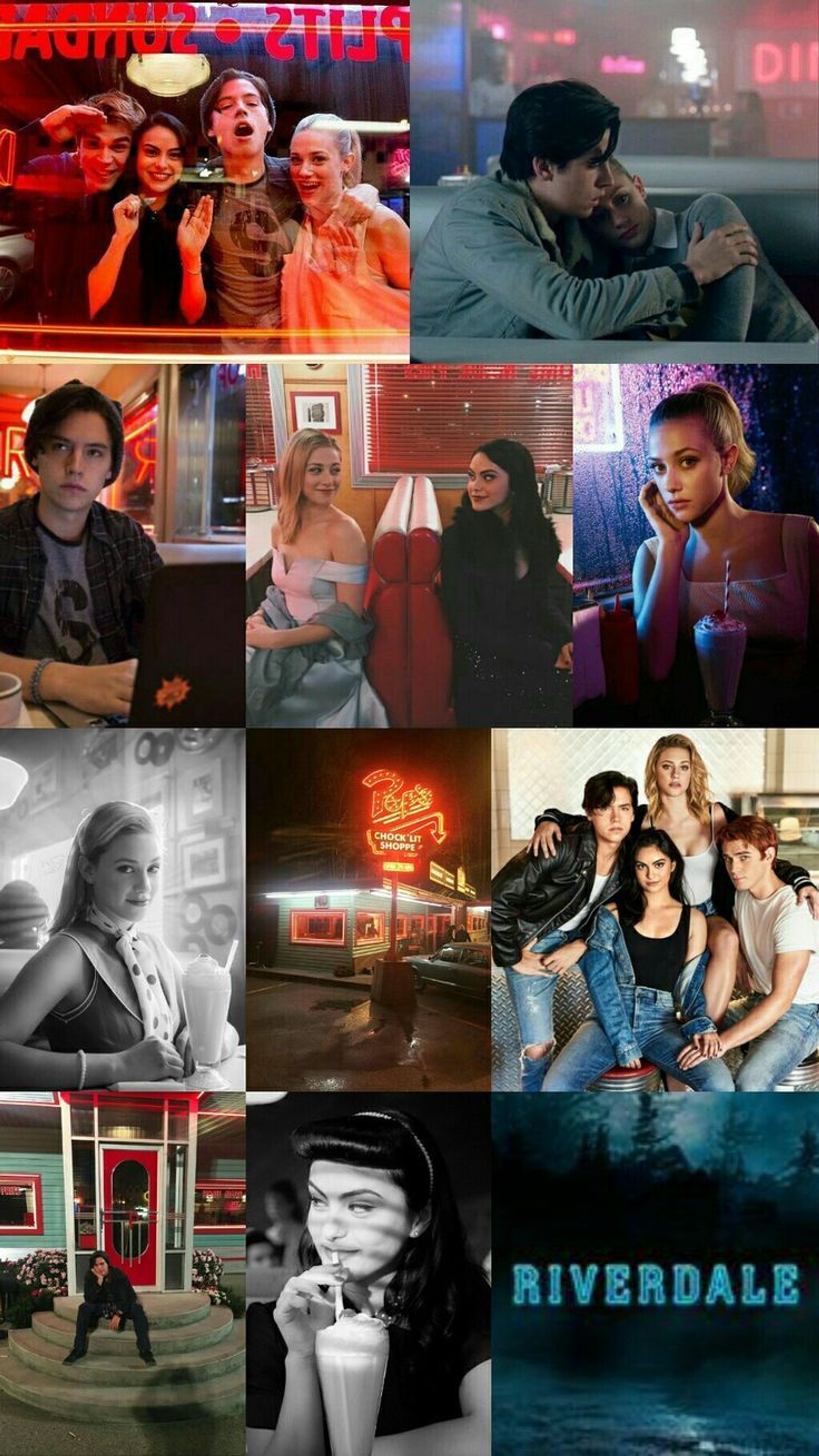 Baixar papel de parede archie andrews, betty cooper, colage, jughead jones, riverdale