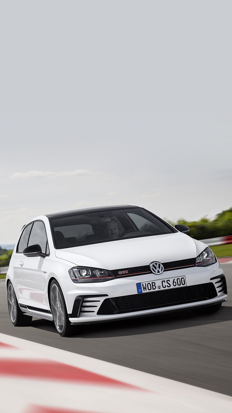 Изображение белого volkswagen golf gts на треке (клубный спорт, clubsport, гольф, vollkswagen, белый)