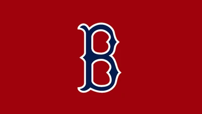 Logo de Boston Red Sox sobre fondo rojo - Diseño minimalista