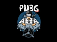 Minimalist Astronaut Character in PUBG-Themed Graphic Design