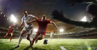 football player, stadium, sport venue, soccer player, football wallpaper