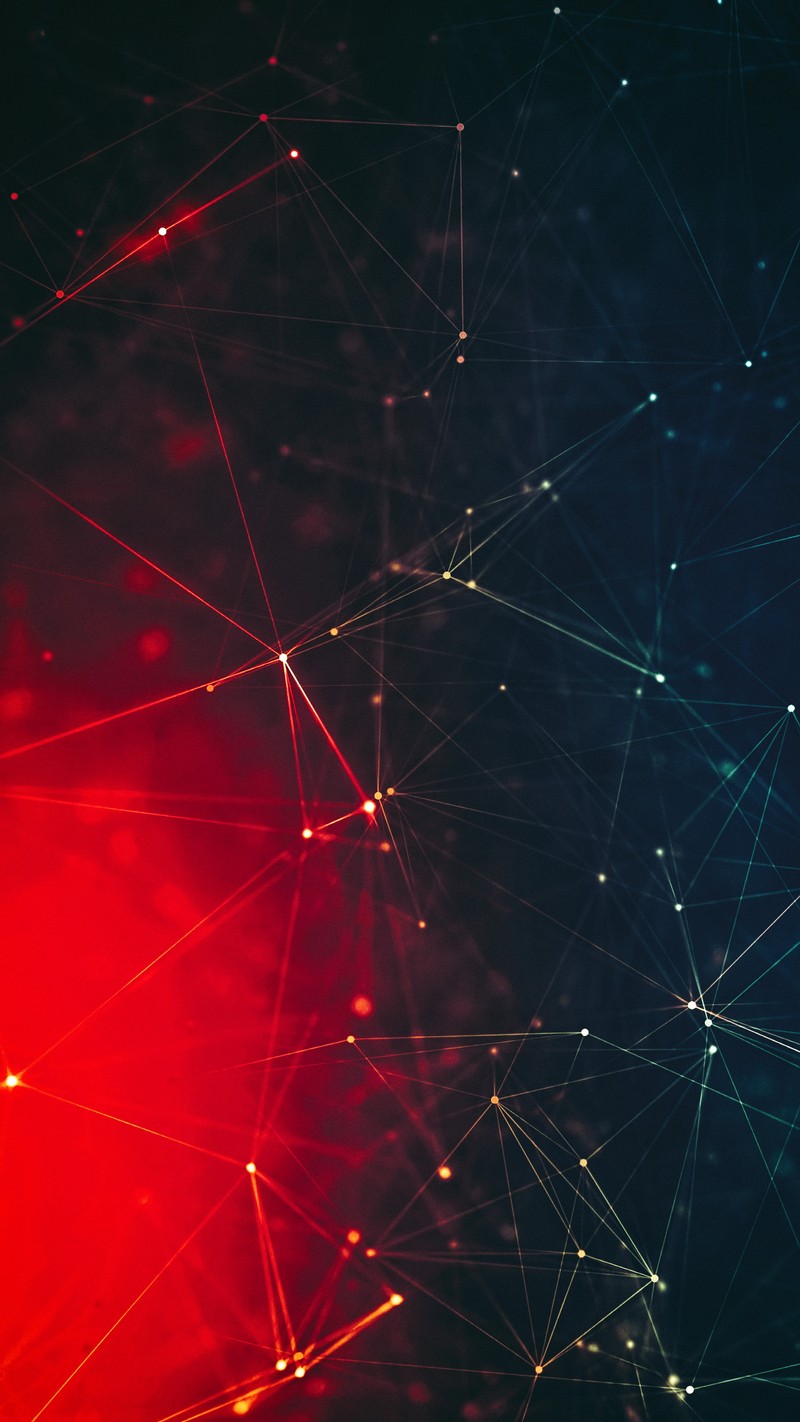 A close up of a red and blue background with lines and dots (huawei, water, line, rectangle, electricity)