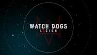 Logotipo do Watch Dogs Legion com fundo futurista