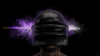 Explosive Aktion: PUBG-Helm mit dynamischem Hintergrund