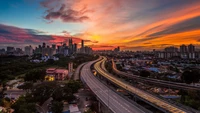 Crépuscule urbain : un paysage urbain époustouflant au crépuscule