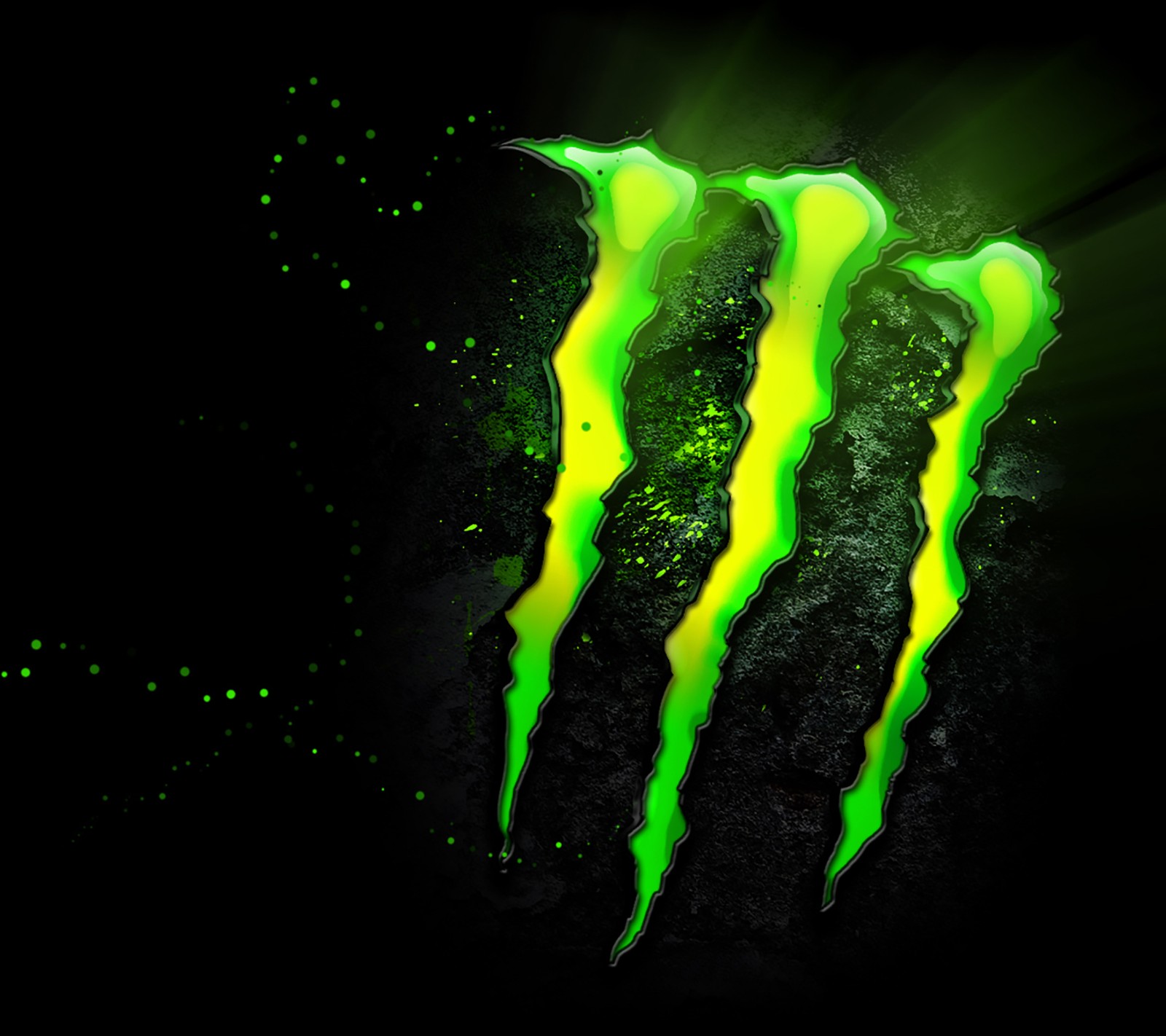 Логотип monster energy drink на черном фоне. (hd, монстр)