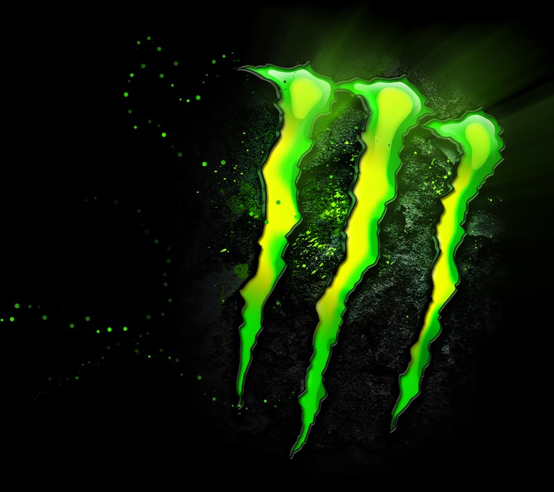 Логотип monster energy drink на черном фоне. (hd, монстр)