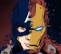 capitan america iron man, marvel