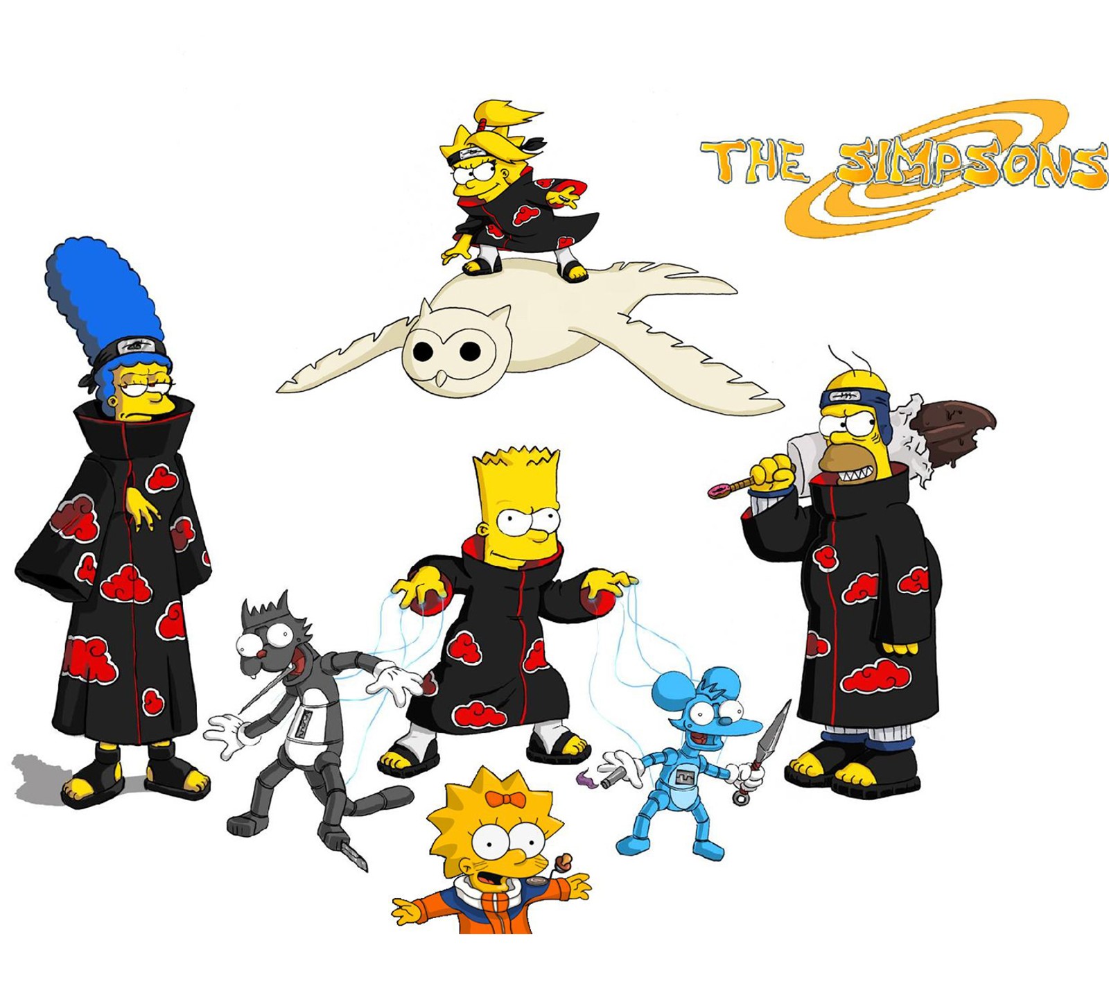 Personajes de dibujos animados de la familia simpson (naruto, simpson)