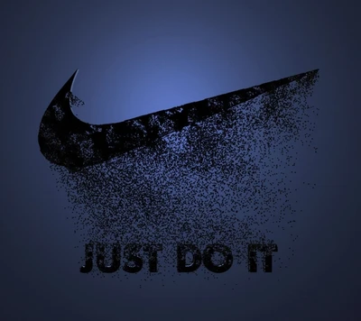 Logo Nike : Just Do It en effet de poussière noire et bleue