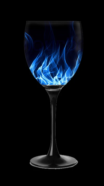 Blaues Feuer in einem Glas: Eine fesselnde Darstellung von Flamme und Glas