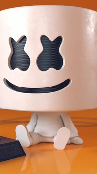 Figura de DJ Marshmello com expressão brincalhona