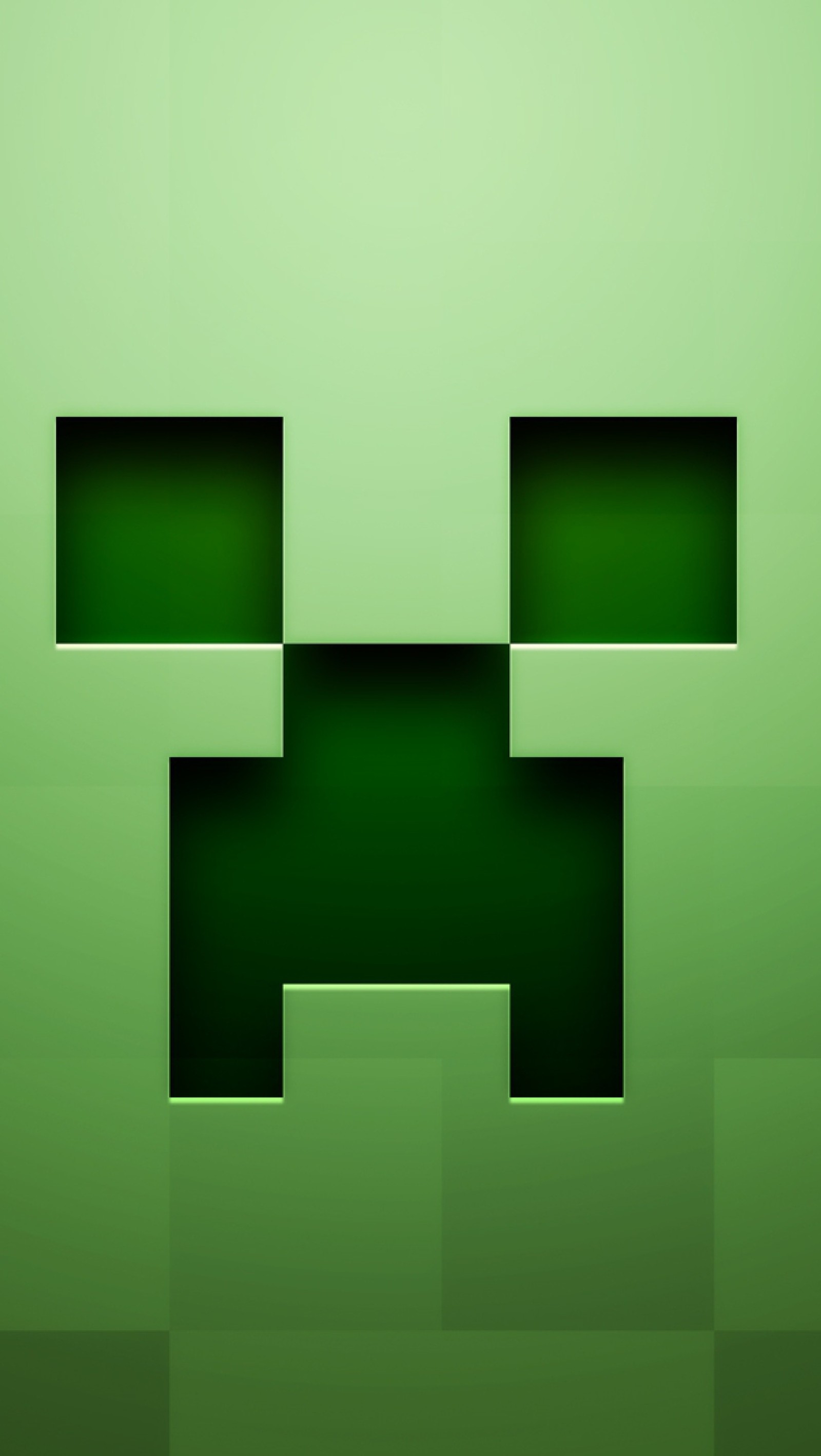 Um close de um rosto de creeper verde em um fundo verde (legal, minecraft)