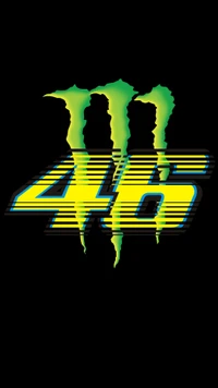 Le logo emblématique 46 de Monster Energy de Valentino Rossi