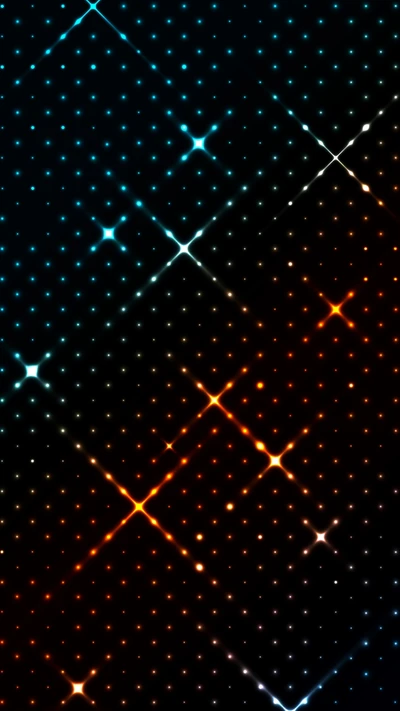 Abstract Dark Background with Dazzling Colorful Dots and Lights