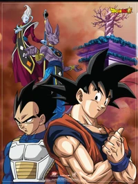 Dragon Ball Super: Goku and Vegeta with Whis and Beerus