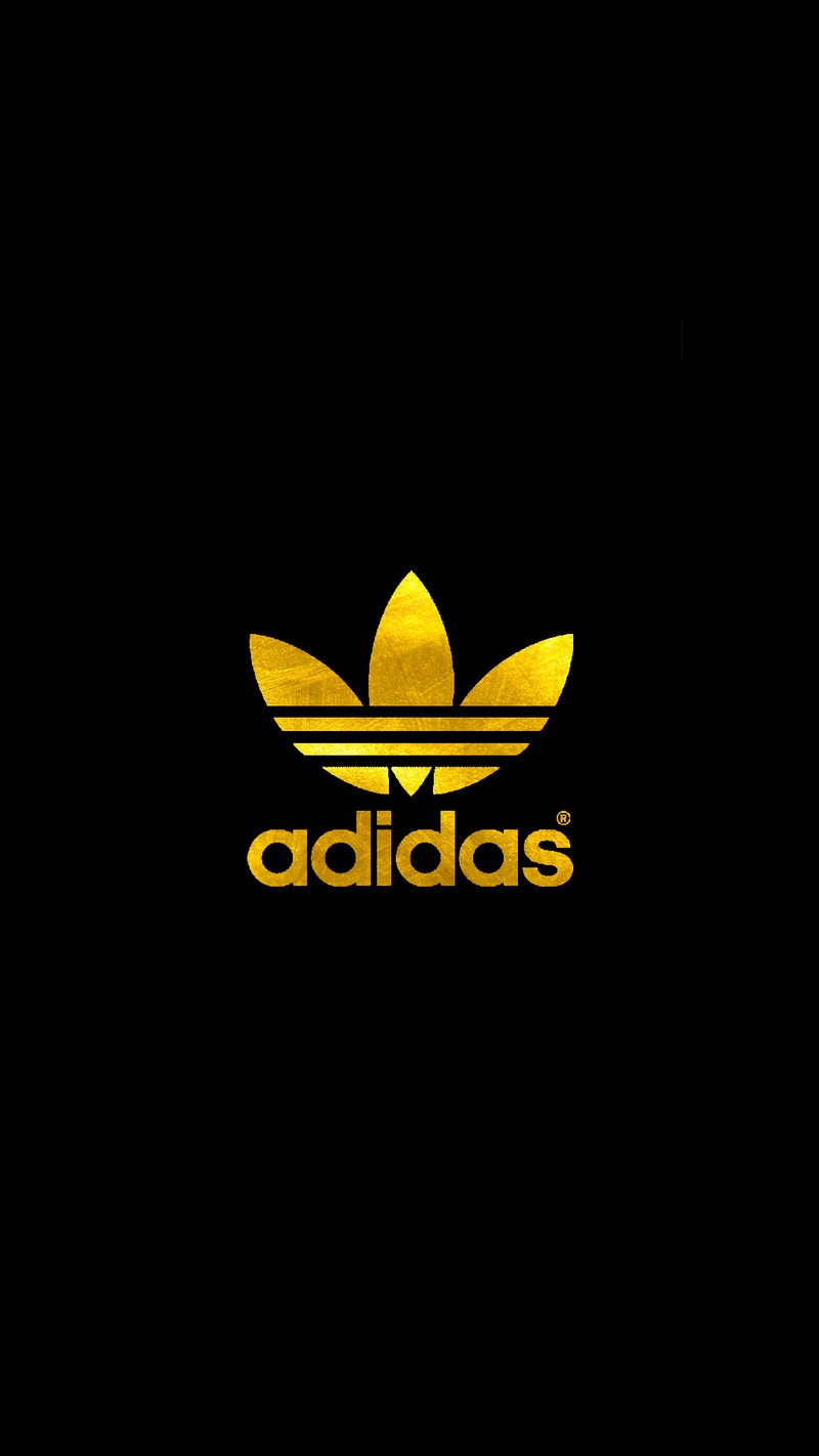 Логотип adidas на черном фоне (чёрный, золото, сила, бежать, спорт)