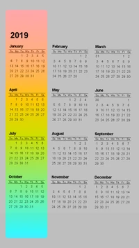 calendário, calendários, 2019, 19, meses