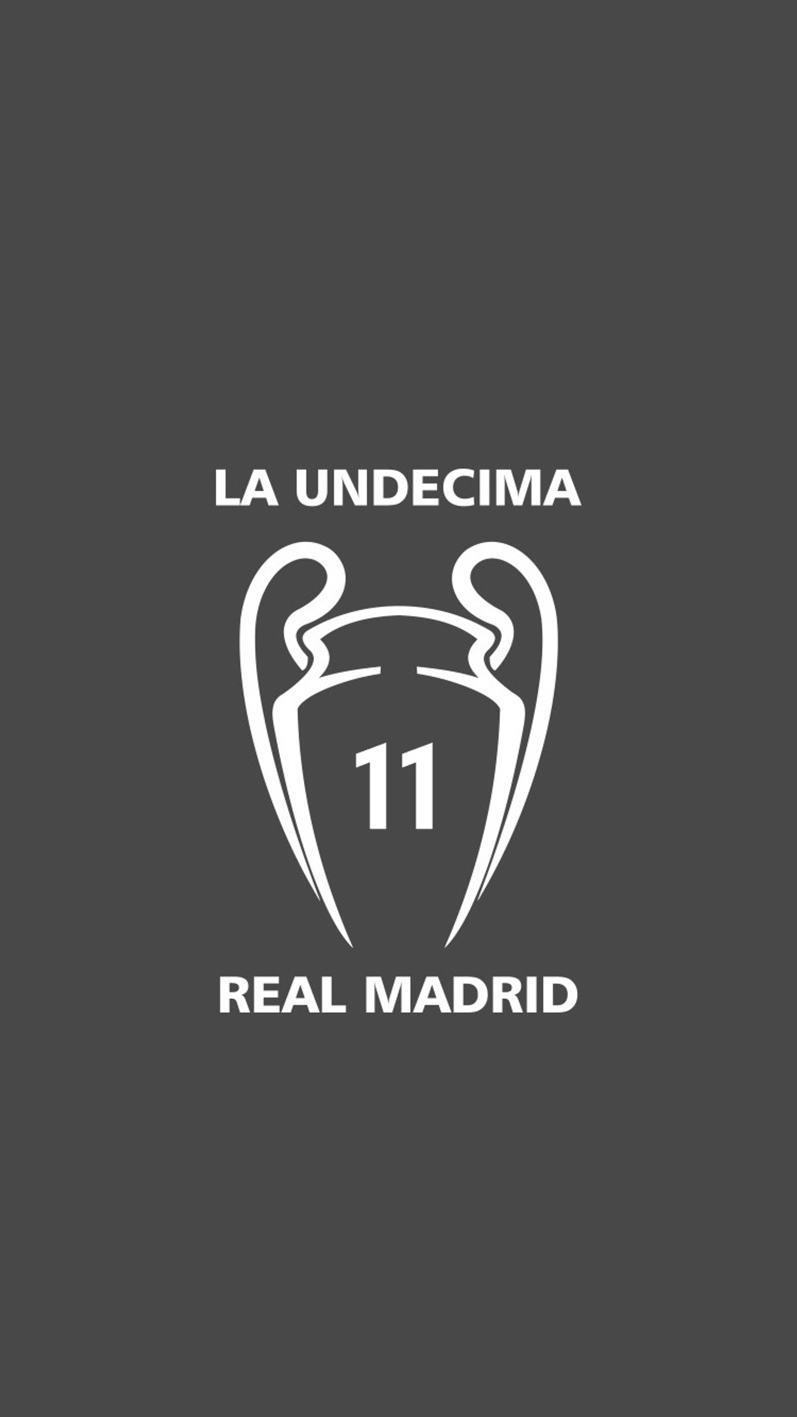 Un logo blanc avec les mots 'la underima real madrid' (ligue des champions, champions league, football, la undécima, la undecima)