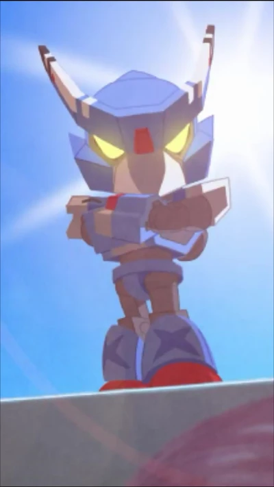 Mecha Crow from Brawl Stars: Futuristic Warrior Stance