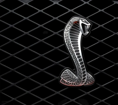 Emblema de cobra sobre fondo de rejilla negra