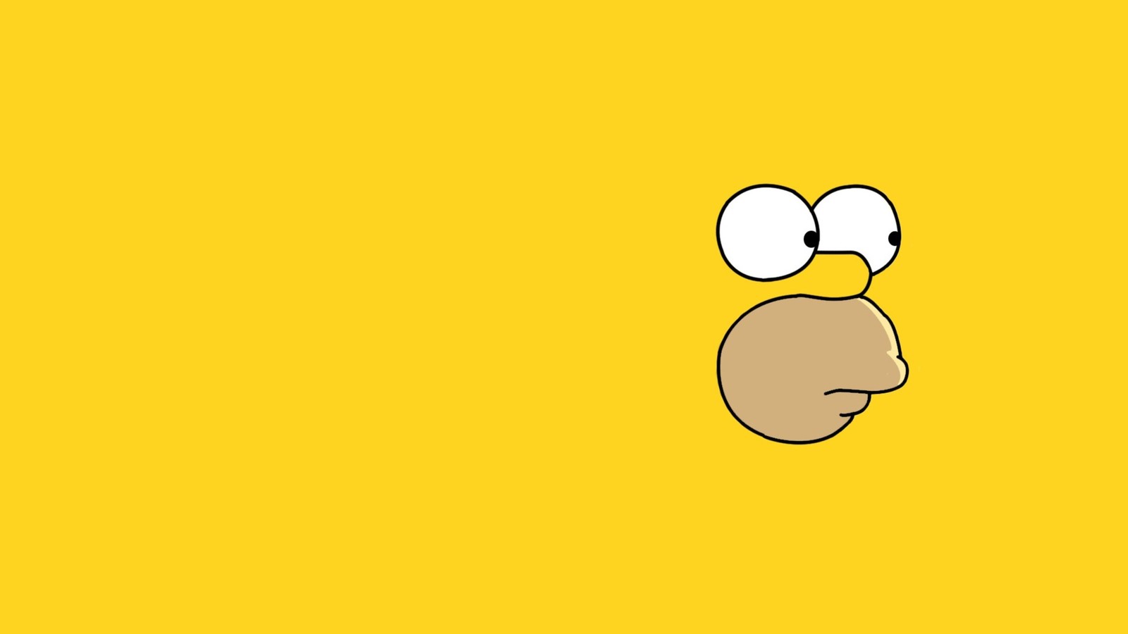 Un personnage de dessin animé avec un grand œil sur fond jaune (holmer, idiot, minimaliste, simpsons, dessin animé)