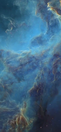 Vibrant Aqua Cosmos: An Abstract Underwater Nebula