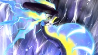 Miraidon: Electric Dragon Pokémon in a Stormy Display