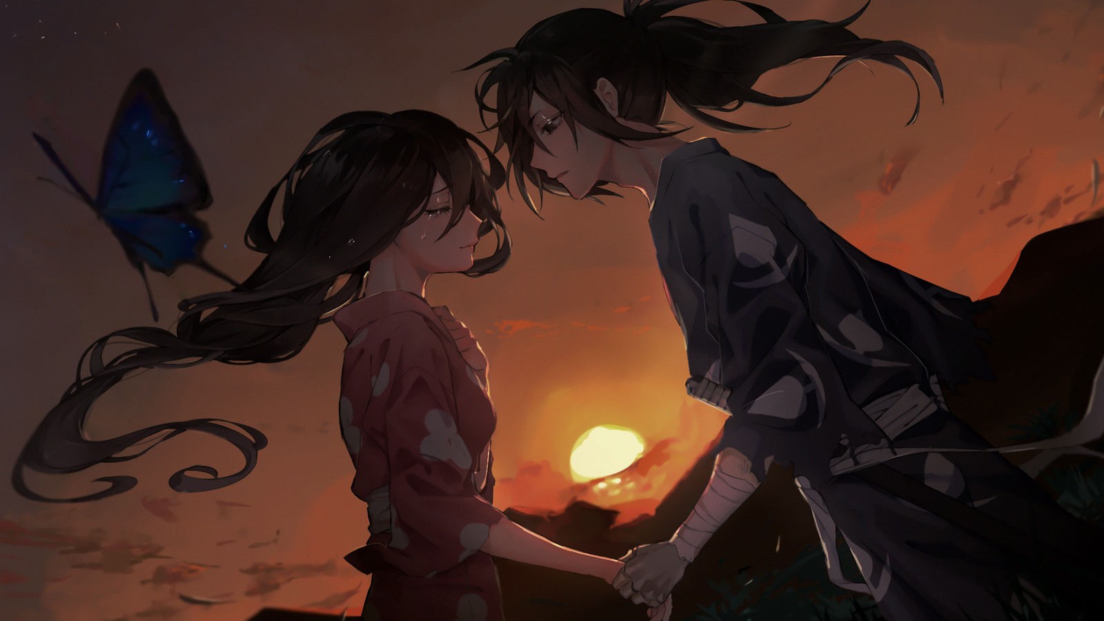 hyakkimaru, mio, dororo anime, anime wallpaper