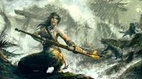 Lara Croft : Guerrière dans la tempête mythique de la jungle