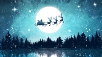 christmas, holiday, night, santa claus wallpaper