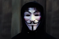 mann mit maske, anonym, white masks, schwarzer hoodie, guy fawkes maske