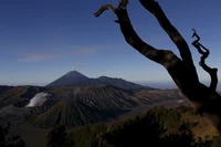 Vue majestueuse du mont Bromo et du paysage environnant de haute montagne