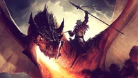 dragon, legendary creature, fantasy, demon, mythical creature wallpaper