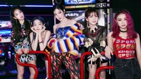 Número secreto: Membros do grupo de garotas K-Pop em trajes coloridos