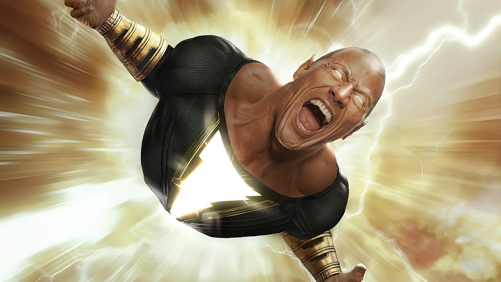 Imagen arafed de un hombre con un traje negro volando por el aire (black adam 2022, película, black adam)