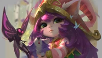 Encantadora Lulu con su Compañero Mágico en el arte de League of Legends