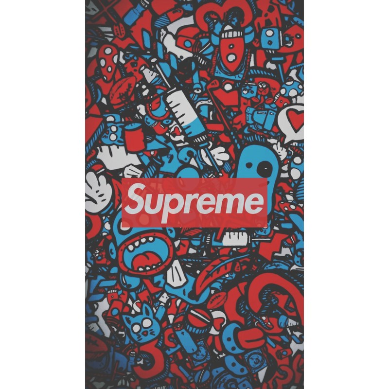 Чехол supreme для iphone с множеством мультяшных персонажей (восторг, supreme)