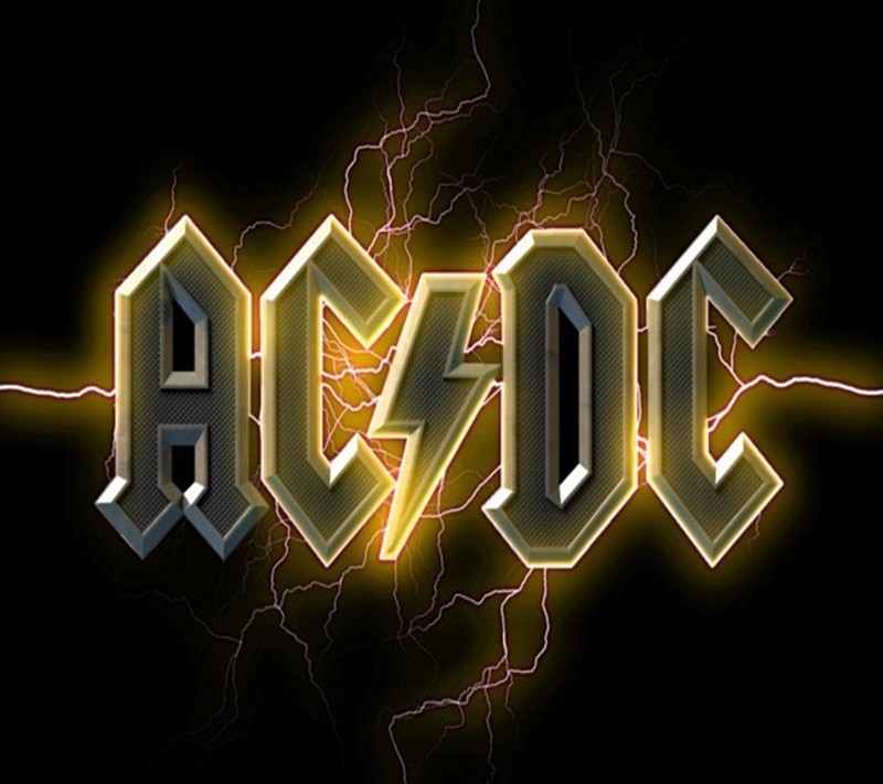 Логотип ac / dc с молнией на фоне (acdc, группа, крутой, хеви метал, heavy metal)