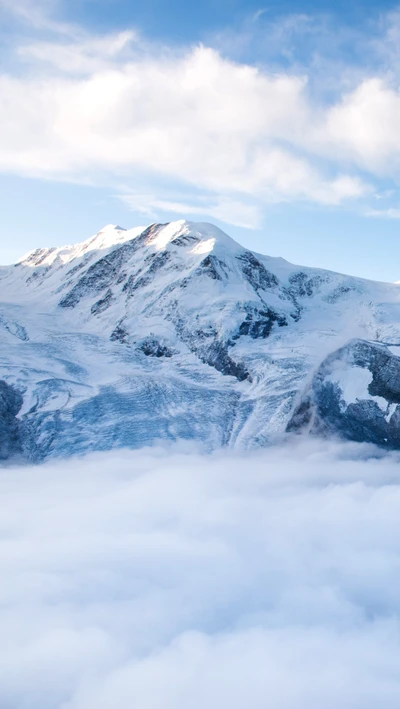 brillante, montaña, naturaleza, pico, nieve